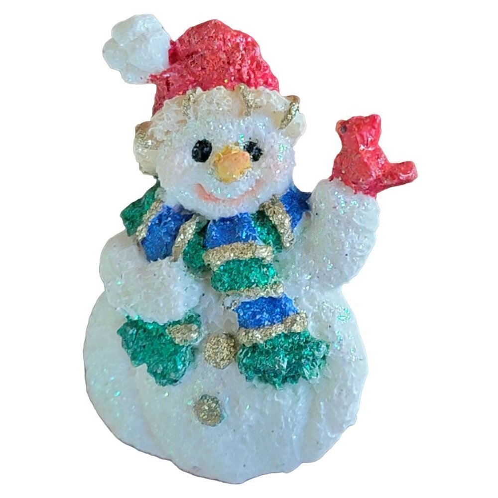 Vintage Christmas Snowman & Stocking Brooch Pin Lot Festive Jewelry Set of 2 - Picture 2 of 5